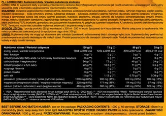 CARBOHYDRATES energy strength Real Pharm Carbo One 1kg EXOTIC Expiration date at least six months from the date of purchase