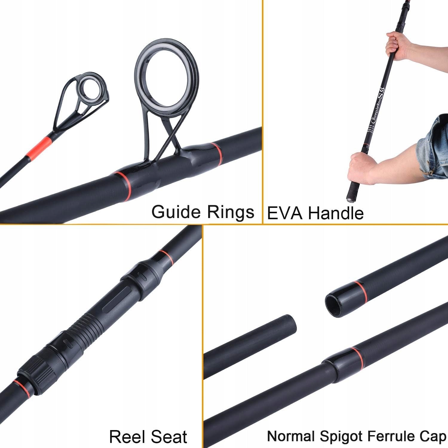 CARBON CARP ROD 3-3,6M 6/7 SECTION PORTABLE SPINNING Model Sougayilang Wędka karpiowa, wędka spinni