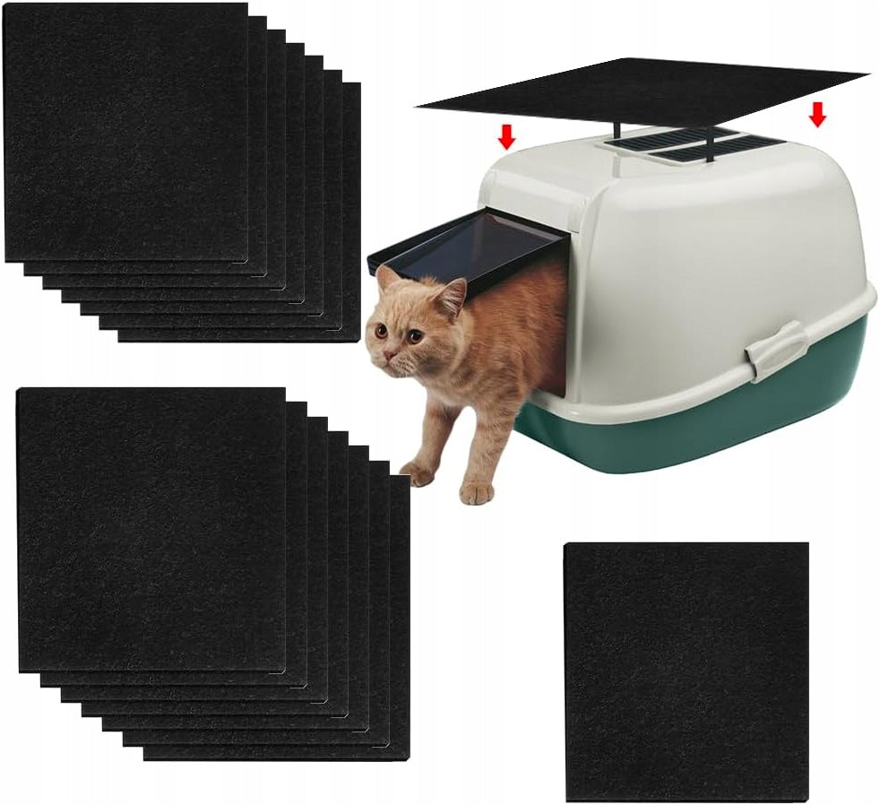 CARBON FILTER FOR CAT LITTER BOX REPLACEABLE 10 5 X 11 5 CM 15 PCS