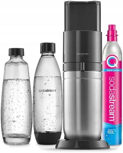CARBONATED WATER SATURATOR WHITE 1L GLASS PLASTIC AUTOMATIC ELEGANT