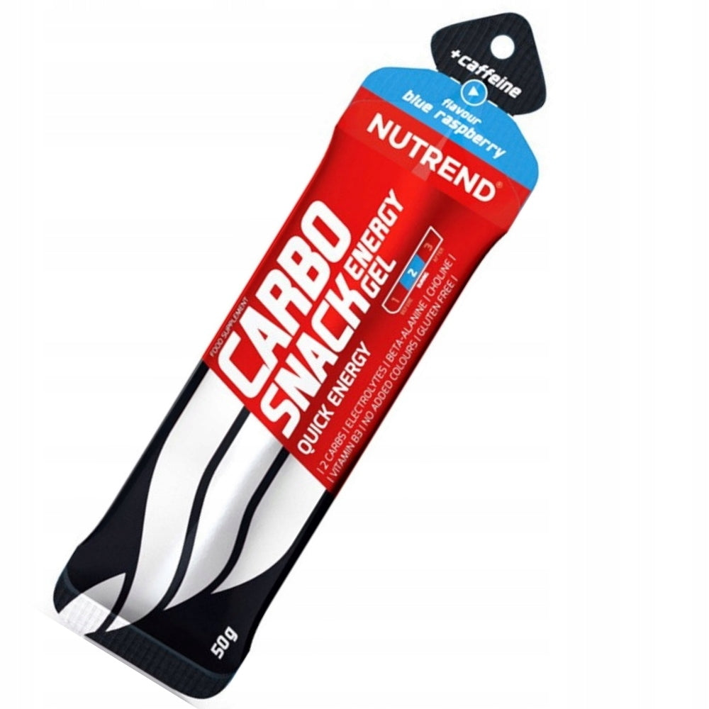 CARBOSNACK energy gel with caffeine sachet 50 g, blue raspberry Expiration date at least six months from the date of purchase