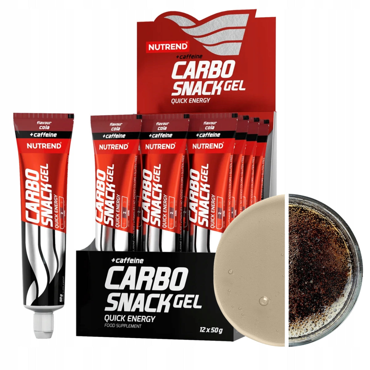 CARBOSNACK energy gel with caffeine tube 50 g, cola caffeine vitamin Brand Nutrend