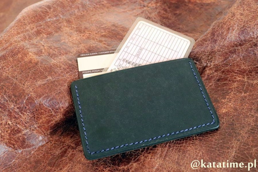 CARD HOLDER cardholder for 2 cards leather Color brown