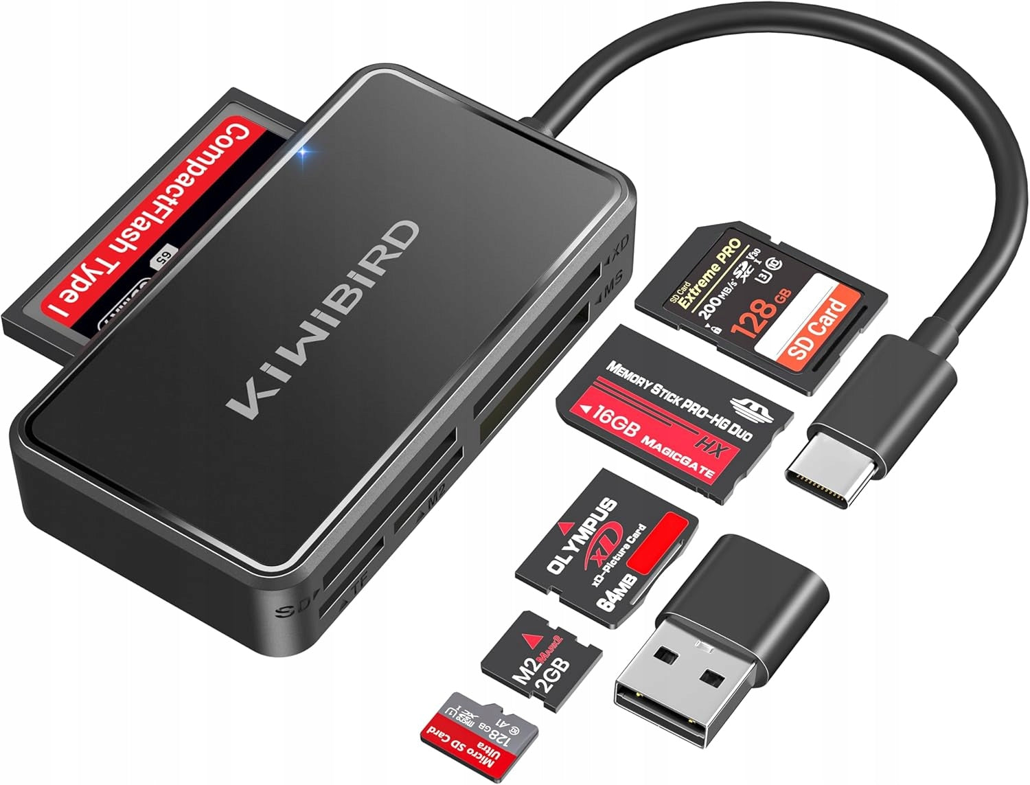 CARD READER 6IN1 USB-C USB-A SD CF MICRO SD MEMORY STICK