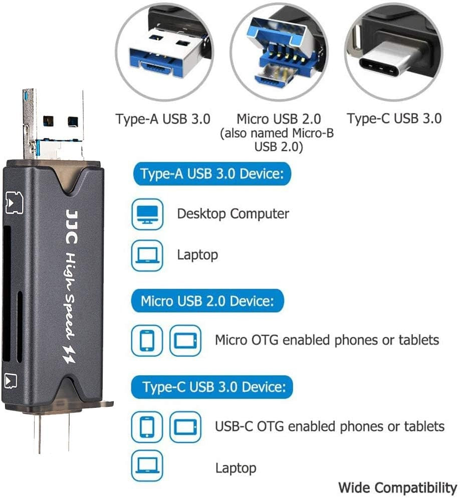 CARD READER SD USB 3.0 SDXC SDHC MICRO SD TF OTG LAPTOP Manufacturer JJC