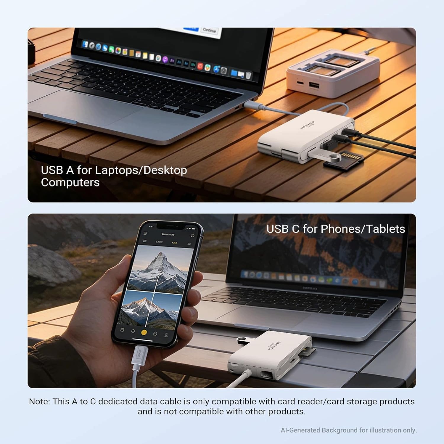 CARD READER SD USB 3.2 ADAPTER TYPE C SD4.0 UHS-II DRONE CAMERA Manufacturer no brand