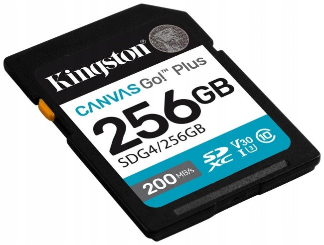 CARD SDXC KINGSTON CANVAS GO PLUS 256GB C10 UHS-I V30 Manufacturer code SDG4/256GB