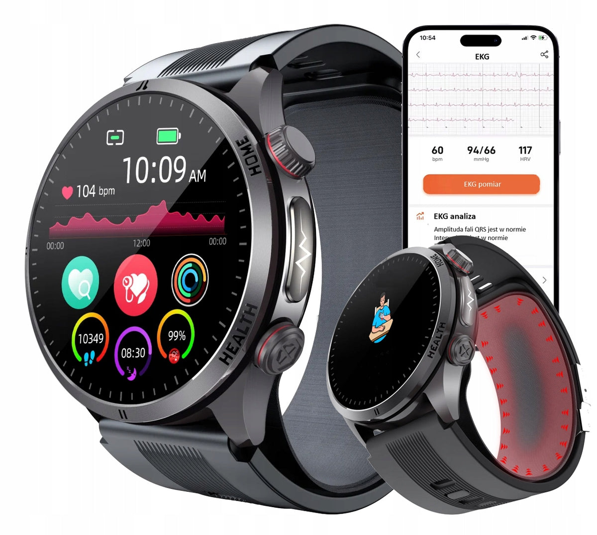 CARDIOWATCH PUMPED CUFF BLOOD PRESSURE MONITOR EKG SUGAR BLOOD BMI