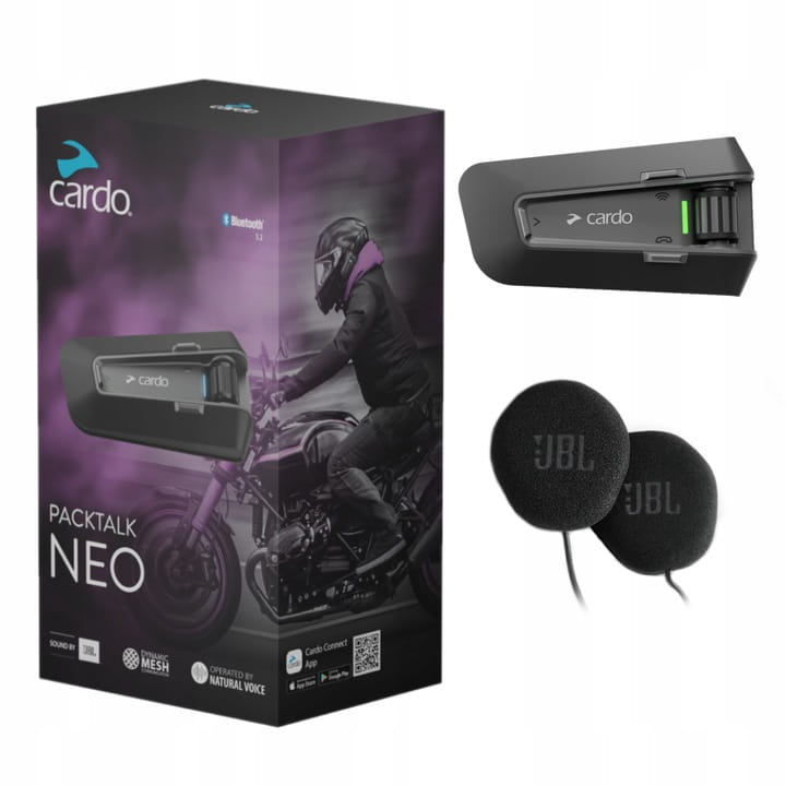 CARDO PACKTALK NEO SINGLE INTERCOM MOTORCYCLE COMMUNICATION SYSTEM