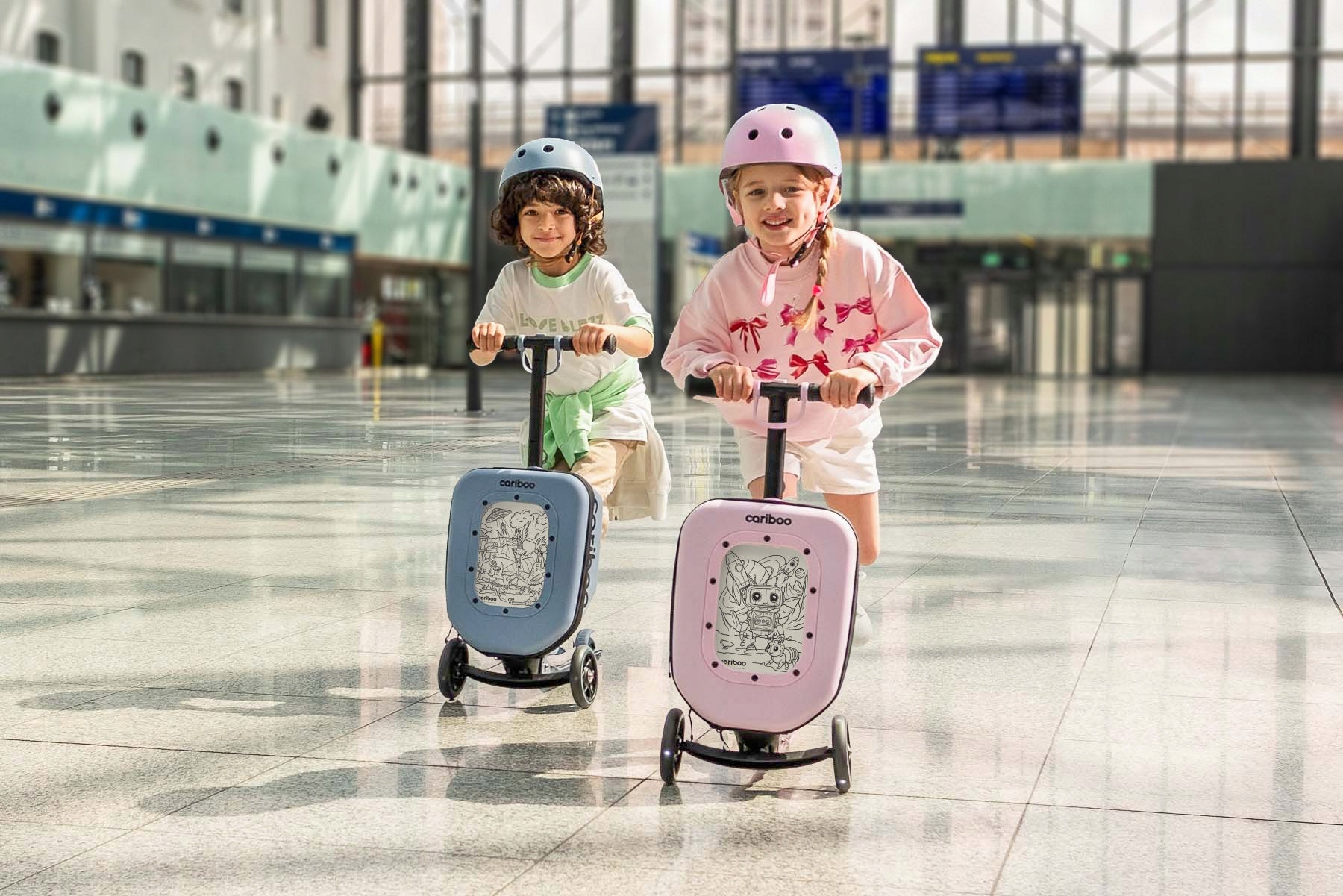CARIBOO iTRAVEL three-wheeled scooter and 2-in-1 cabin suitcase for children Brand Cariboo