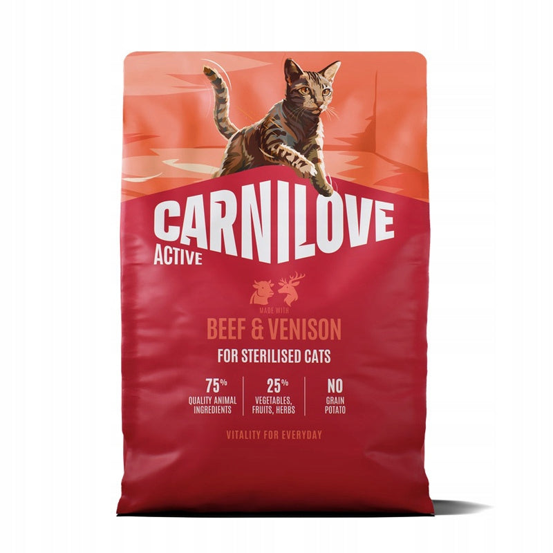 CARNILOVE ACTIVE CAT BEEF & VENISON STERILISED 2kg