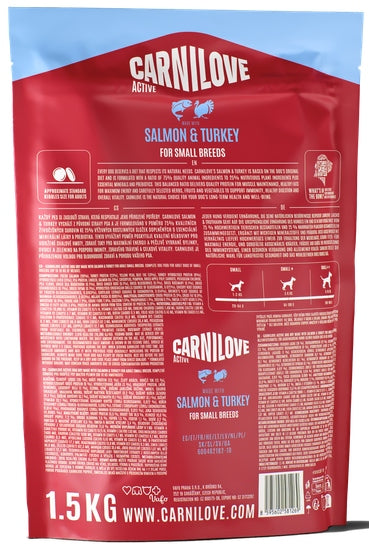 CARNILOVE ACTIVE DOG SALMON & TURKEY ADULT SMALL BREED 1.5kg Packaging status original