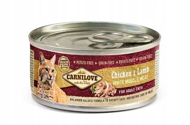 CARNILOVE CAT 100g ADULT CHICKEN&LAMB CAN