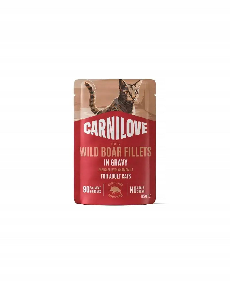 CARNILOVE CAT POUCH GRAVY WILD BOAR 85g