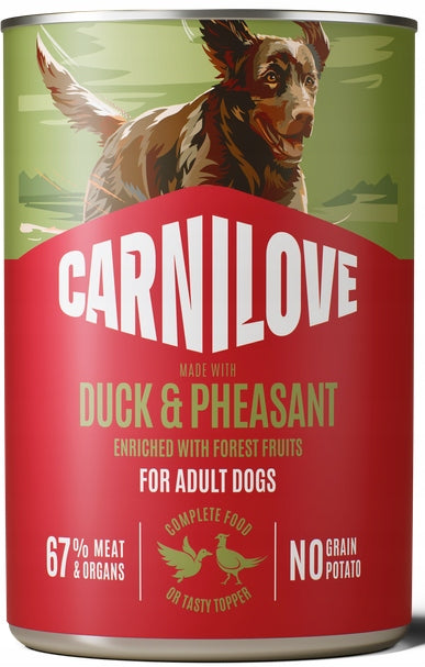 CARNILOVE DOG FOOD CAN DUCK & PHEASANT 400g