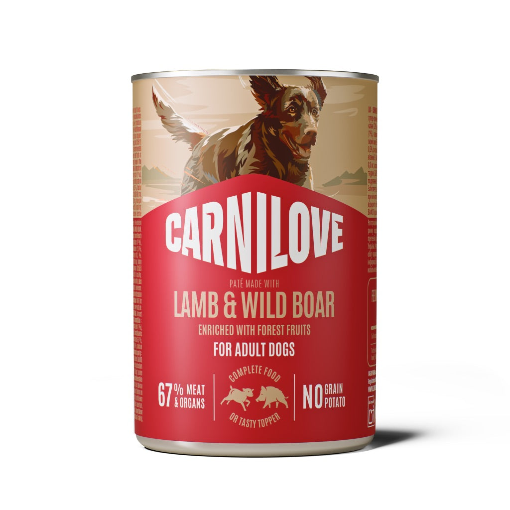 CARNILOVE WET DOG FOOD - LAMB AND BOAR 400g