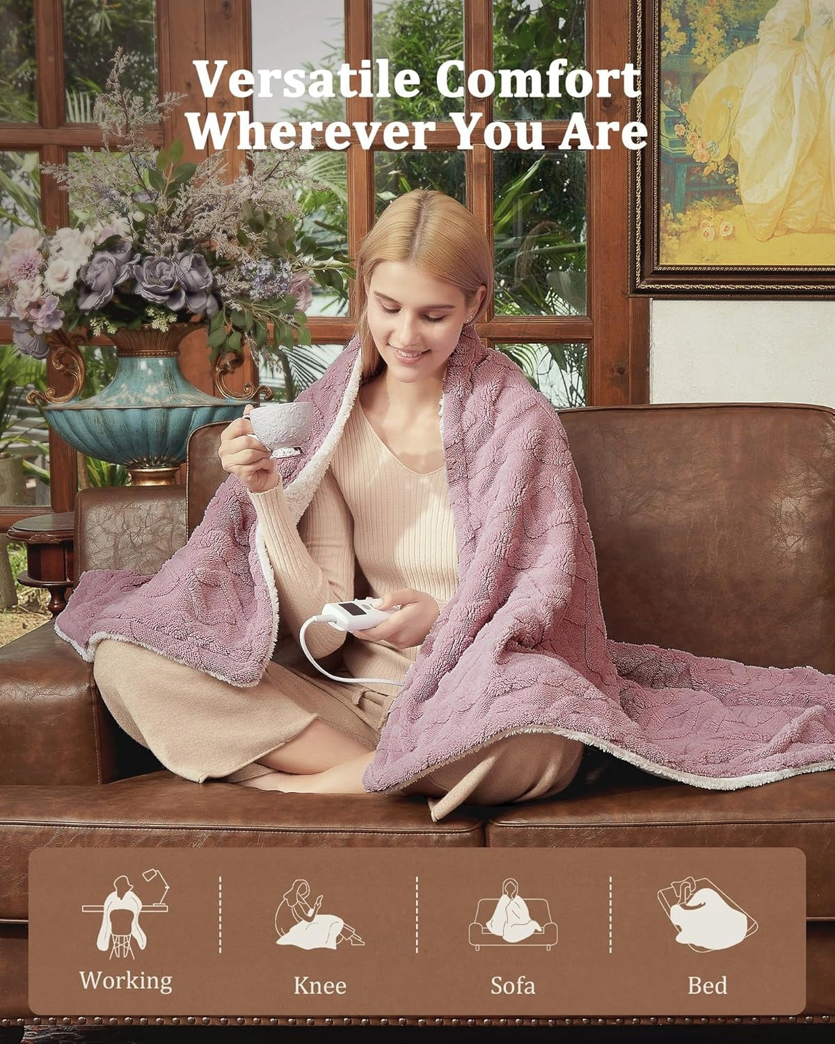 CAROMIO Electric blanket with automatic shut-off, 180 X 130 CM PINK Manufacturer code Koc Elektryczny Z Automatycznym Wyłączaniem