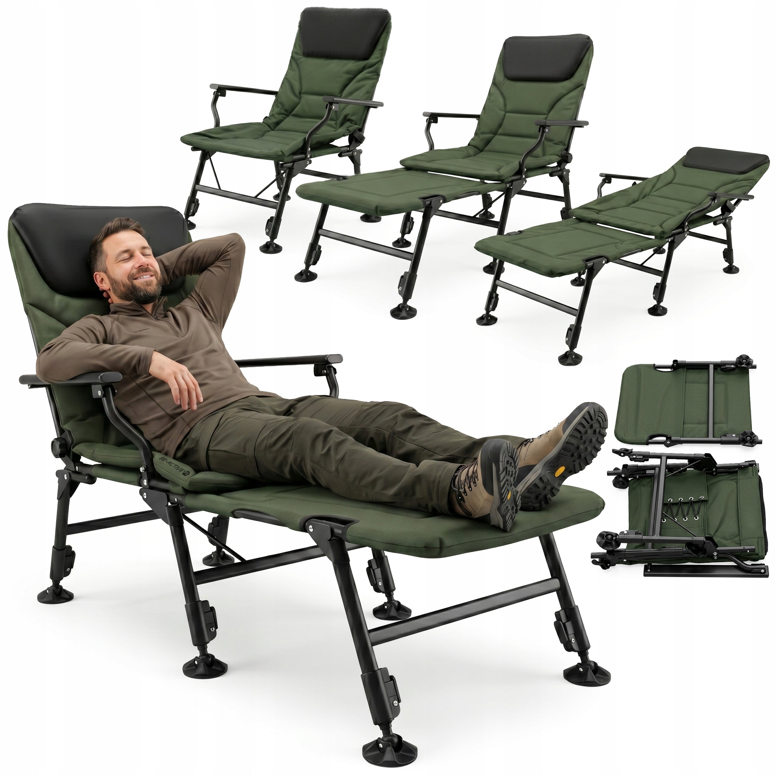 CARP FISHING CHAIR FOLDING HIKING COUCH WITH FOOTREST