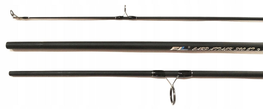 CARP FISHING ROD 3 PIECES 3.9 M REEL 10 BALL + LINE + FLIGHTS + STOP WATCHES Total length 390 cm