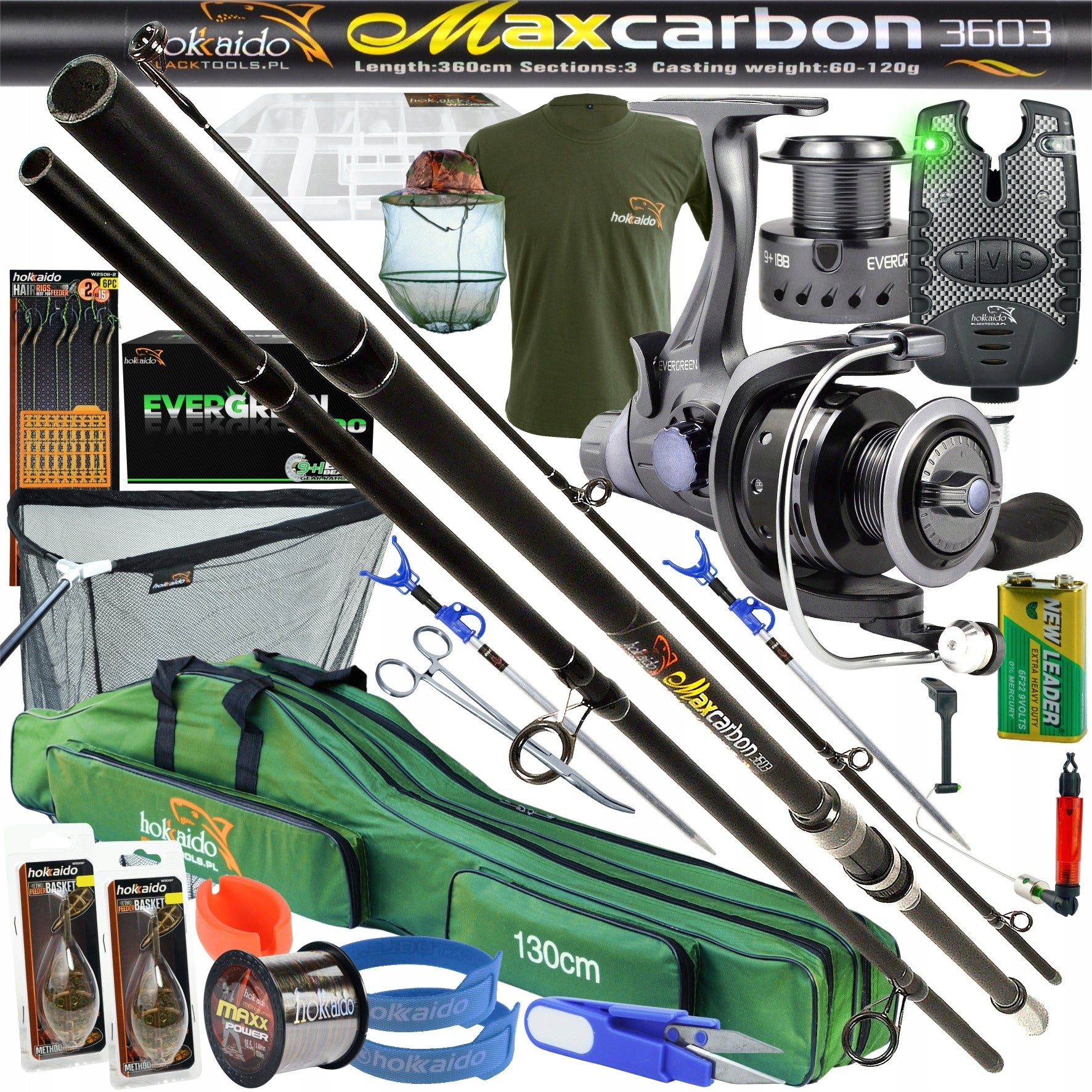 CARP FISHING SET MAXCARBON 3,6M 26EL FREE GEAR ALL HOKKAIDO