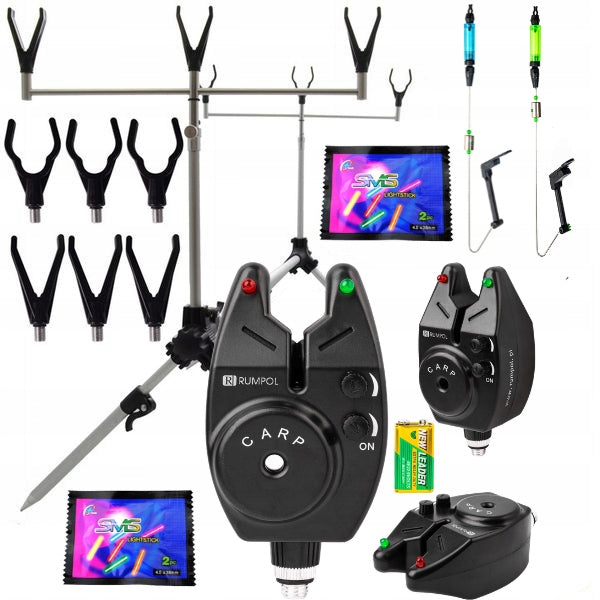 CARP SET ROD FOR STAND 2x BEACON 2x SWINGER + SKYLIGHTS