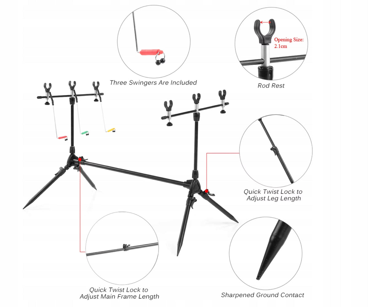 CARP STAND Jaxon STAND ROD POD x 3 RODS Brand no brand