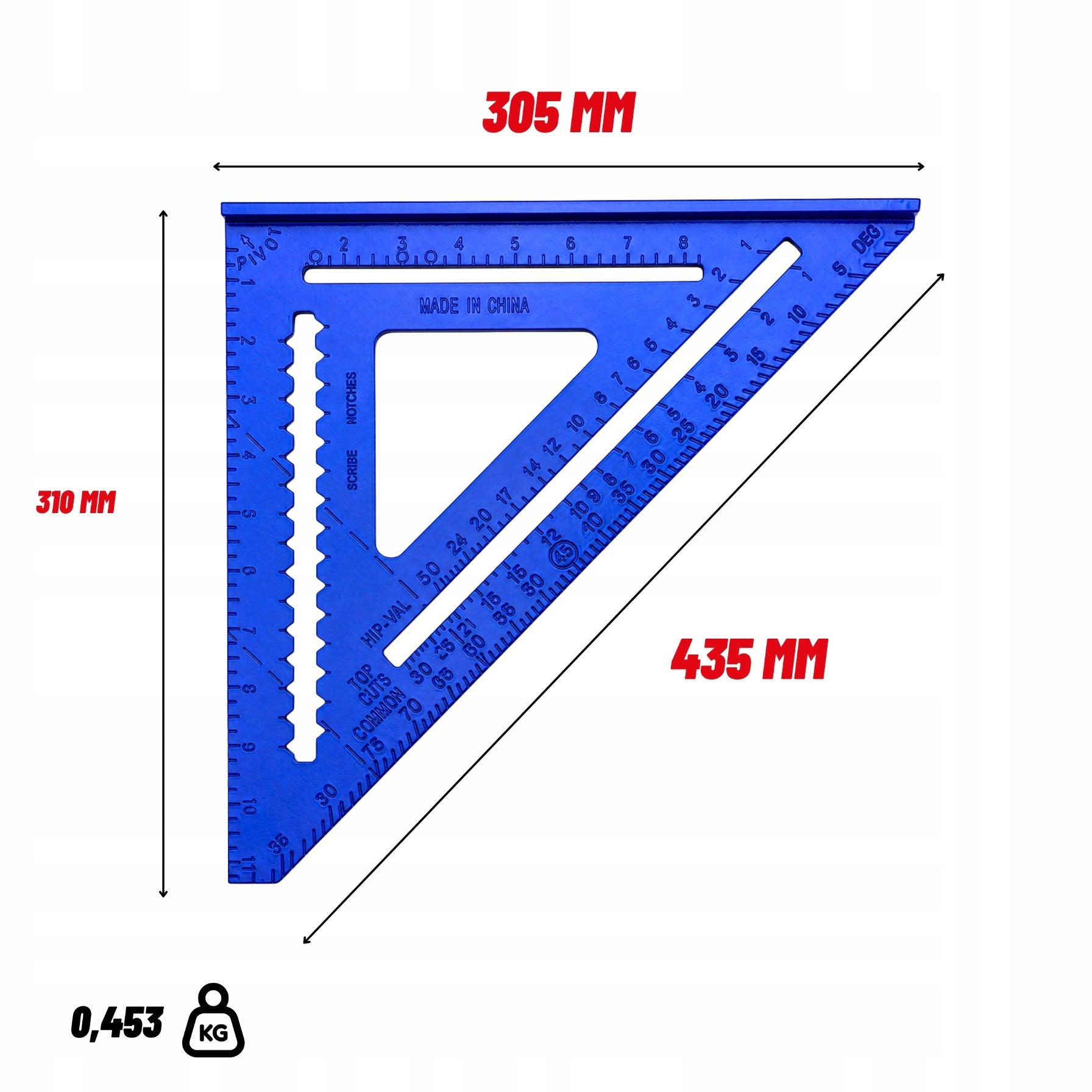 CARPENTRY ANGLE 305MM CARPENTRY ALUMINUM CONSTRUCTION WITH FOOT Packaging status original