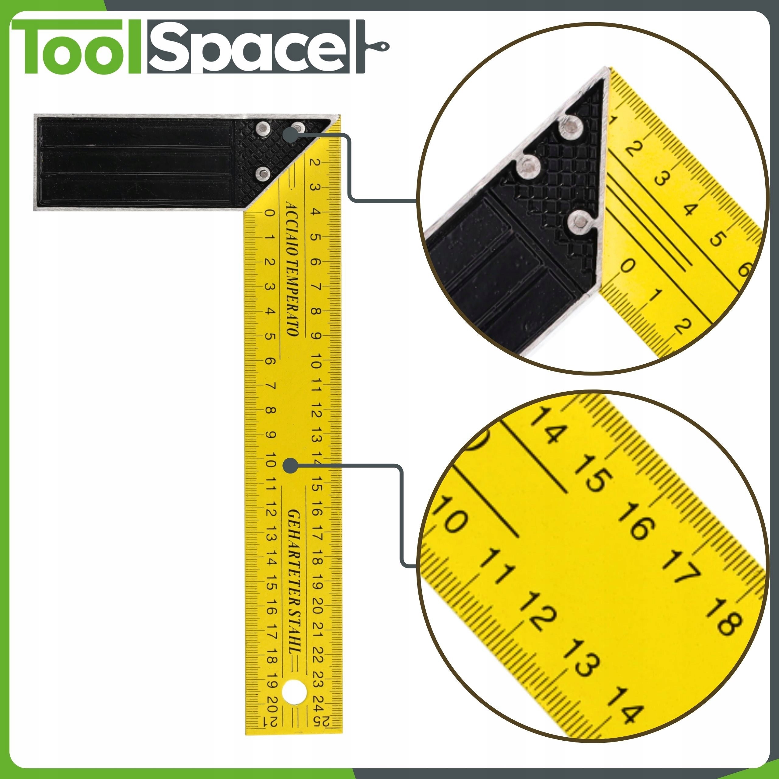 CARPENTRY ANGLE YELLOW-BLACK 250mm EAN (GTIN) 5902734380005