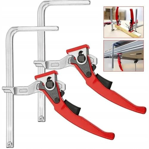 CARPENTRY CLAMP F BAR CHROME PLATED STEEL FOR METAL WOOD 2 PIECES METAL Brand no brand