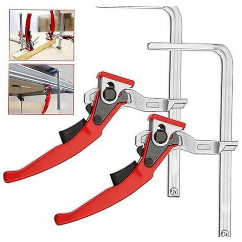 CARPENTRY CLAMP F BAR CHROME PLATED STEEL FOR METAL WOOD 2 PIECES METAL