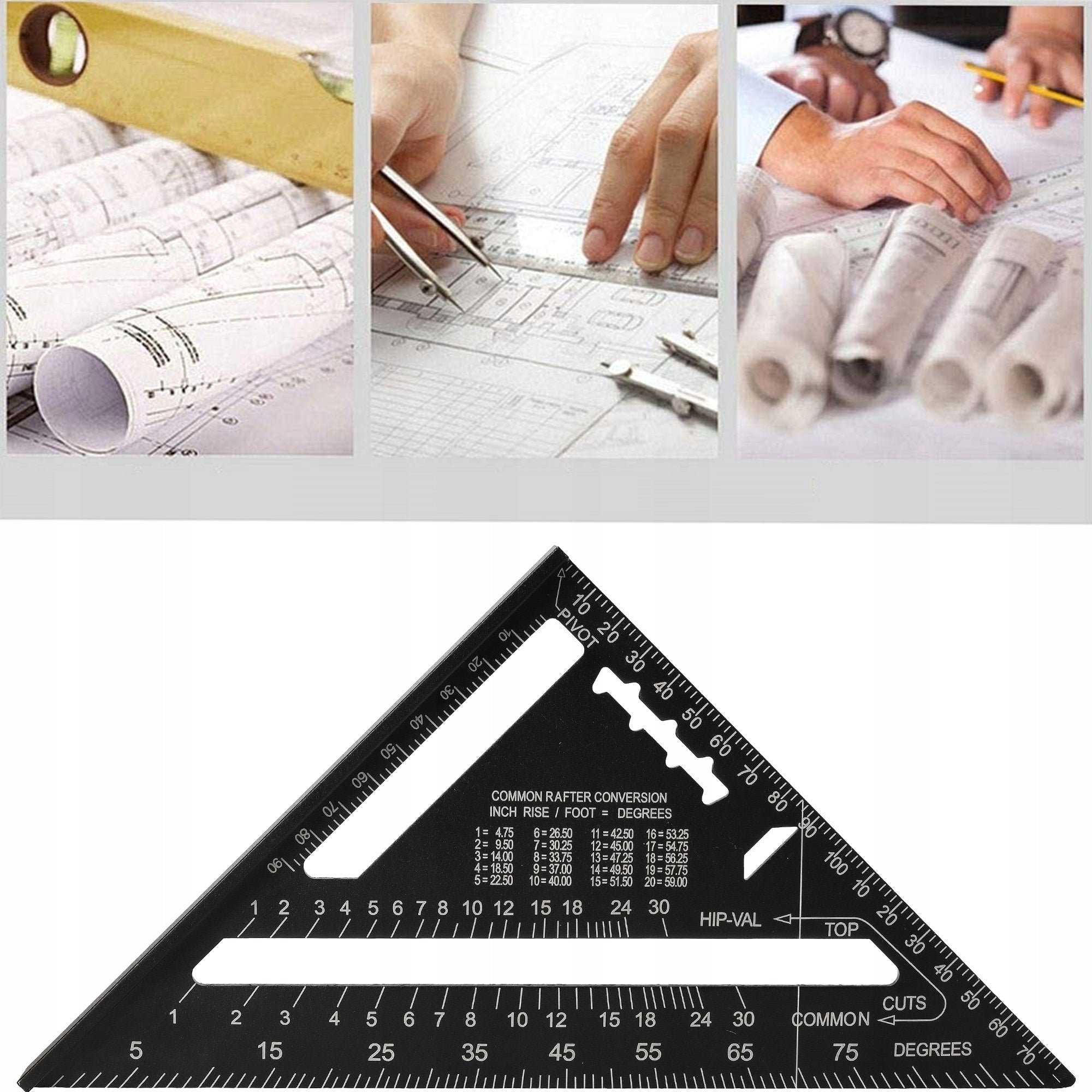 CARPENTRY'S ANGLE 190mm ALUMINUM SCALE SOLID PRECISE Kind universal square