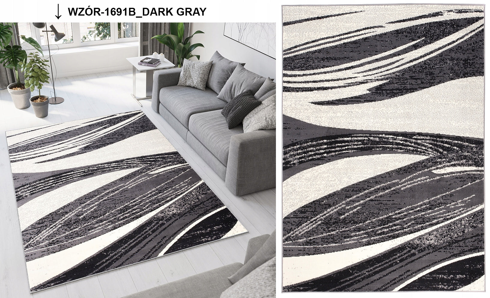 CARPET 140x200 BCF MODERN MODERN GRAY CARPETS Length 200 cm