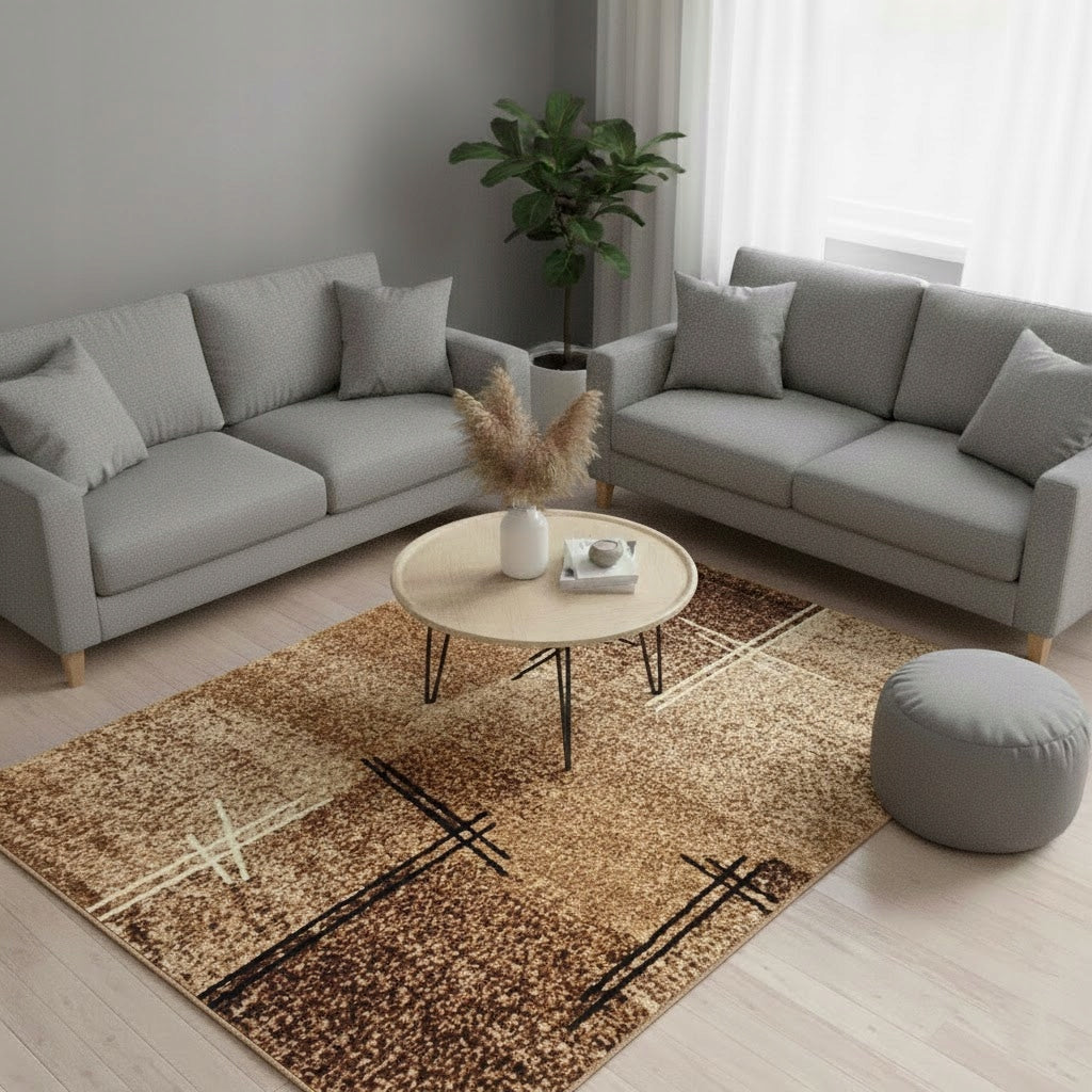 CARPET 160X220 FOR THE ROOM SOLID TRIMMED BEIGE PRACTICAL BCF ~MIX PATTERNS Packaging status original