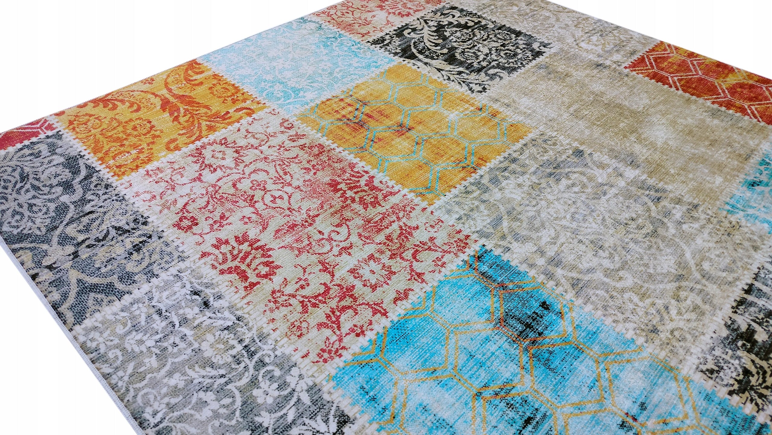 CARPET 200x290 NON-SLIP FOR BEDROOM LIVING ROOM VINTAGE COLORFUL LOFT Brand Rugo