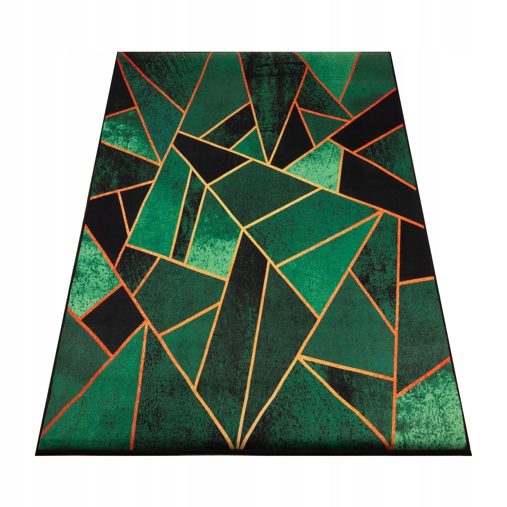 CARPET 300X200 CM GREEN BLACK GEOMETRIC MOSAIC GLAMOUR NON-SLIP Brand no brand