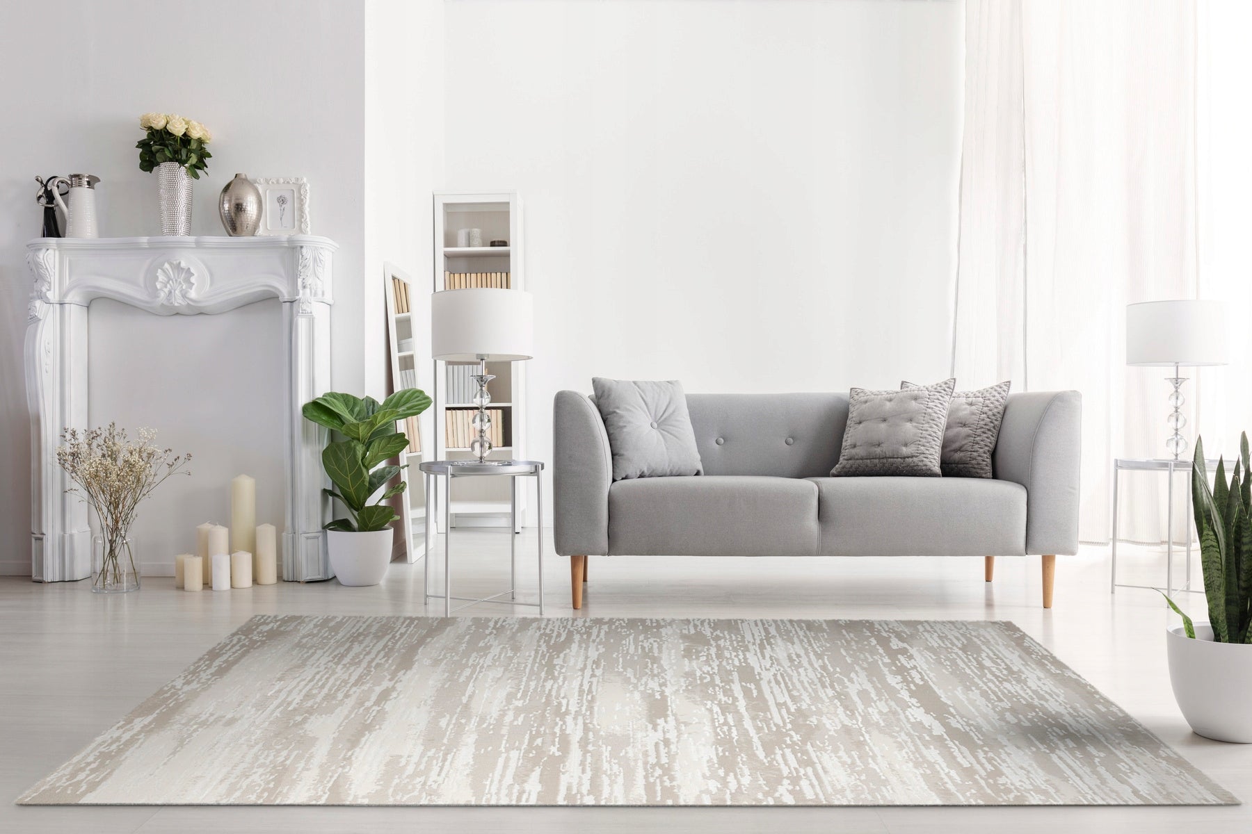 CARPET BEIGE EARTH COLORS SOFT RUBBED FOR LIVING ROOM NANTES 160x220 cm Length 220 cm