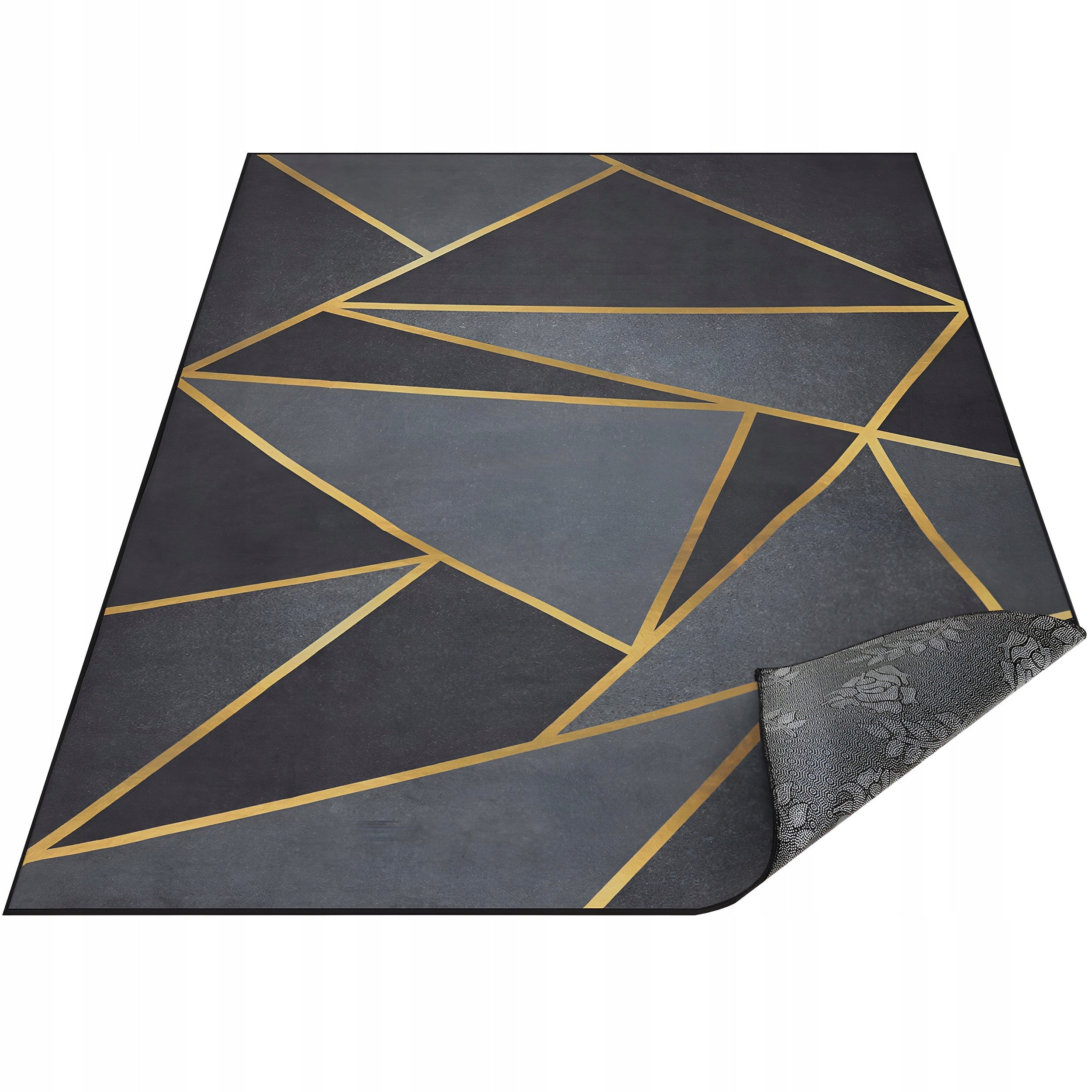 CARPET BLACK AND GOLD 300X200 CM NON-SLIP MODERN BLACK GOLD LOFT