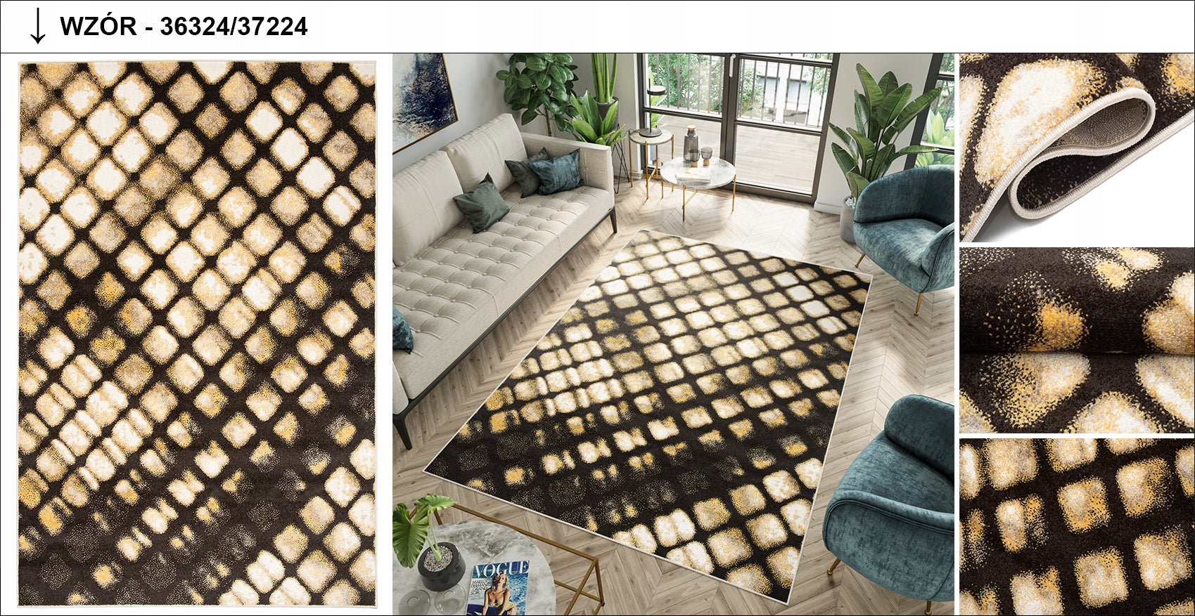 CARPET ETHNO 120x170 FRIEZE BOHO VARIOUS DESIGNS Shape rectangular