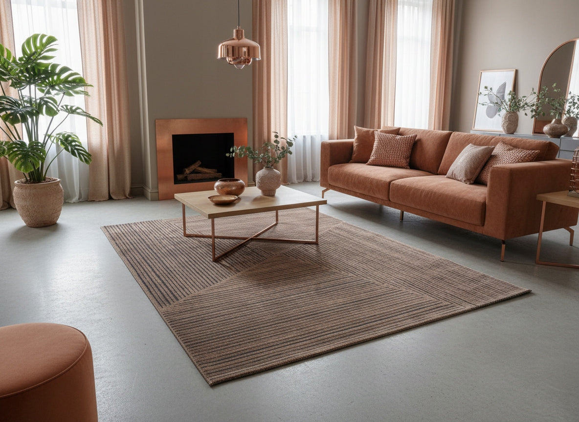 CARPET FOR LIVING ROOM 120x160 CM BROWN SOFT ELEGANT PATTERN TIMELESS Brand Sindbad