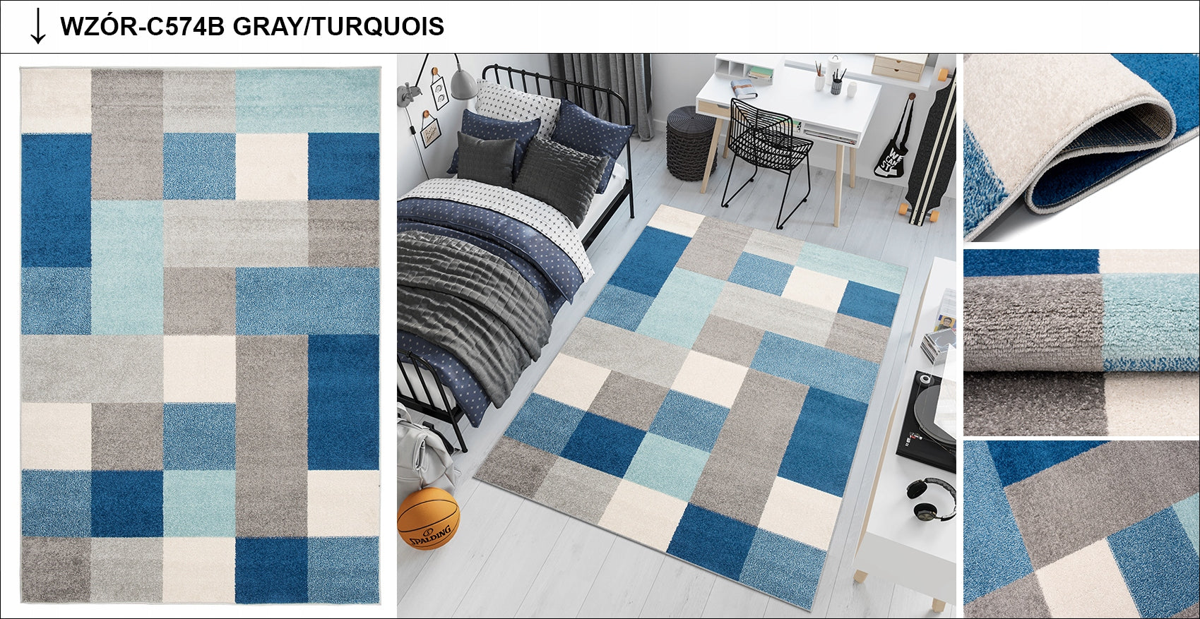 CARPET FRYZ 120x170 Trendy Colorful Modern patterns Length 170 cm
