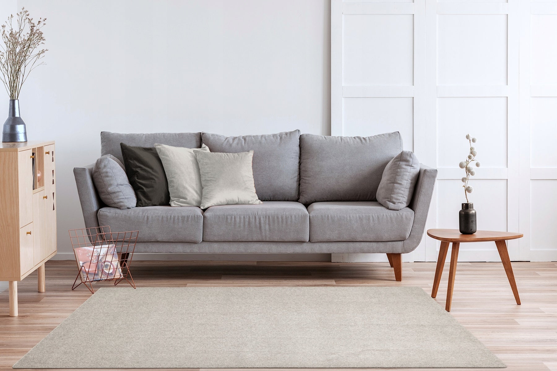 CARPET GREY SOFT ON FELT SMOOTH SHINY FOR LIVING ROOM VEYRON 200x300 cm Shape rectangular