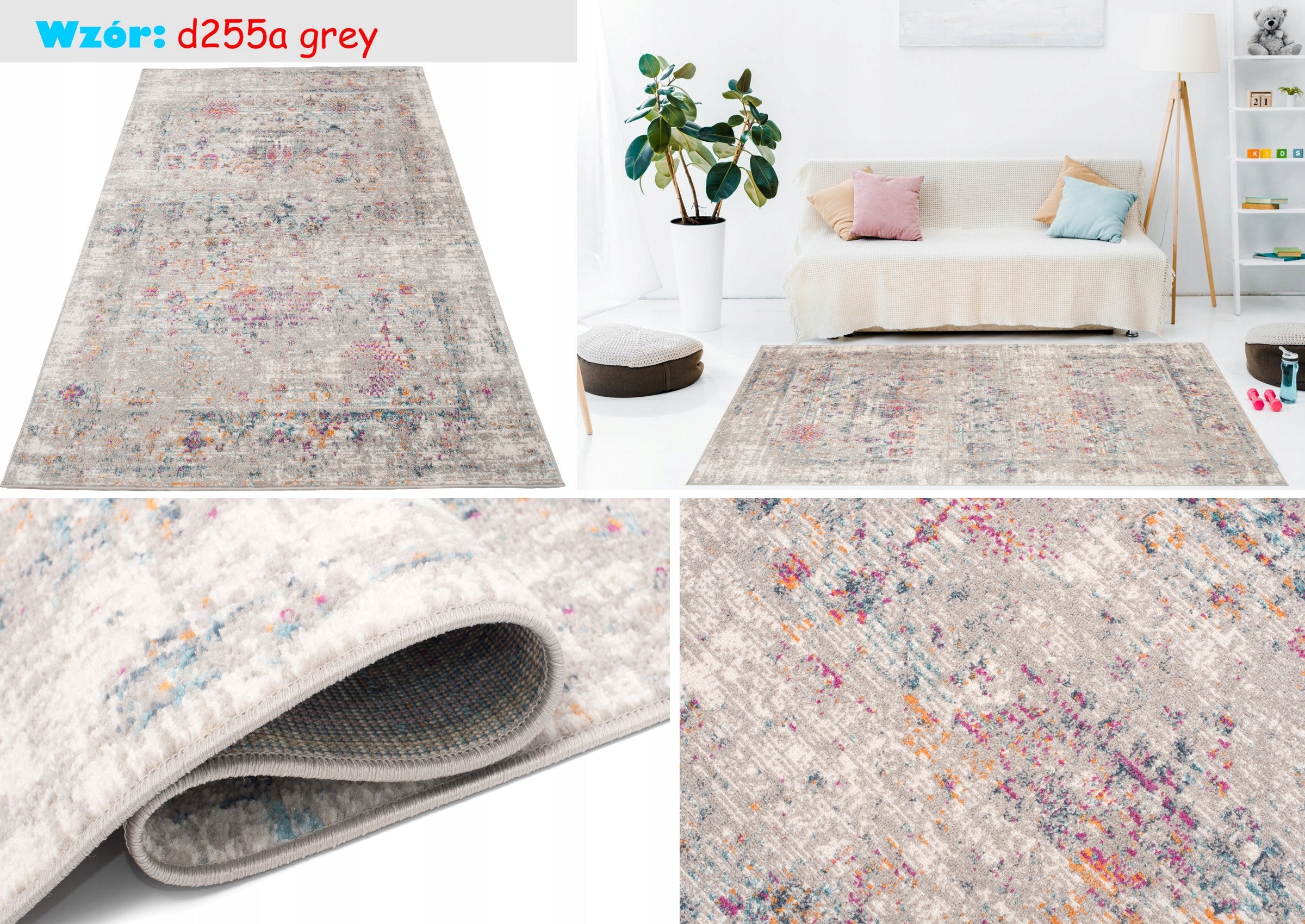 CARPET LAZUR 160x220 Hairstyle Fashionable Modern Colorful Pastel Soft Thickness 9 mm
