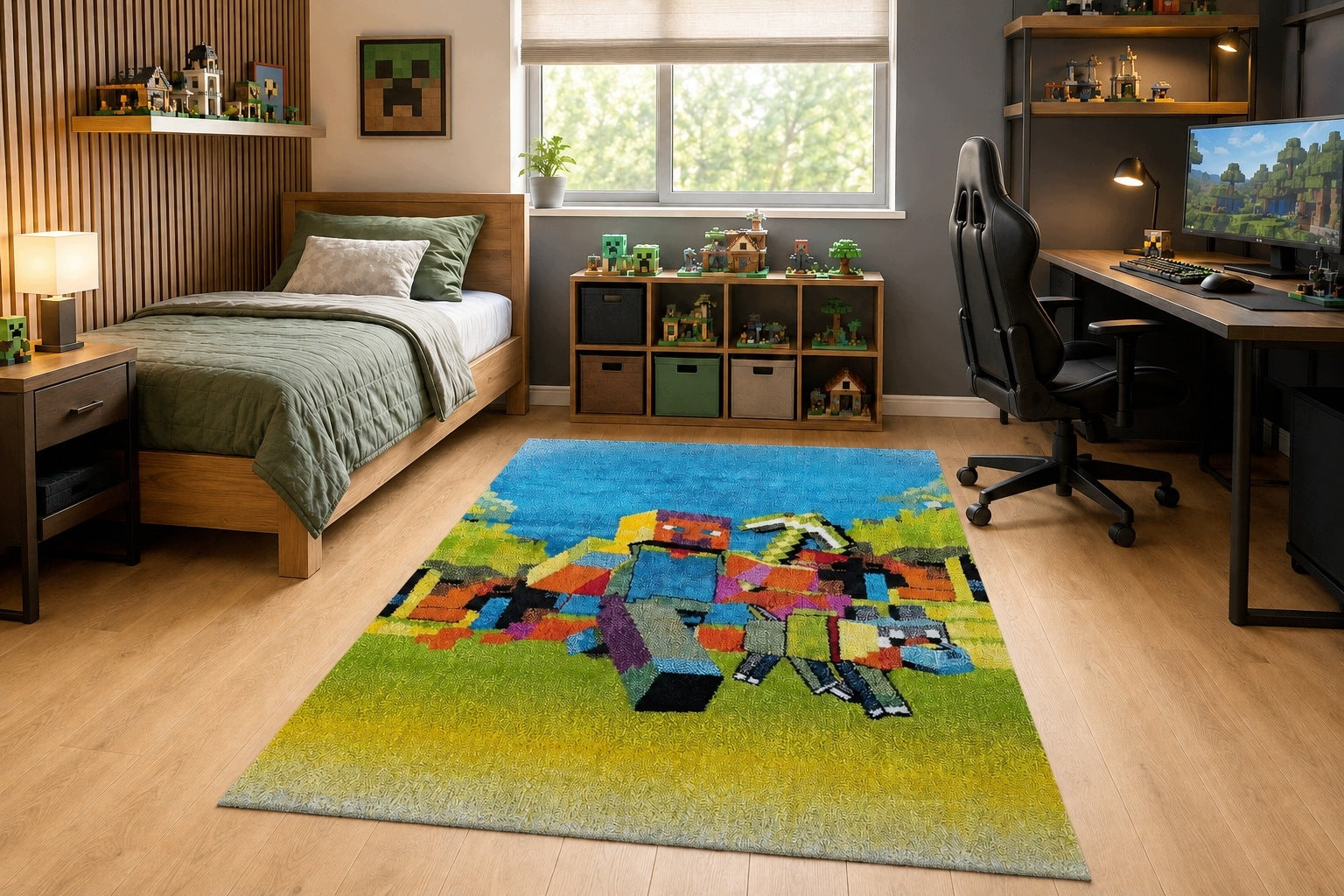 CARPET MAJNKRAFT STEVE PIXEL gay 3D minecraft GAME WITH CERTIFICATE 120x170 Manufacturer code pixel