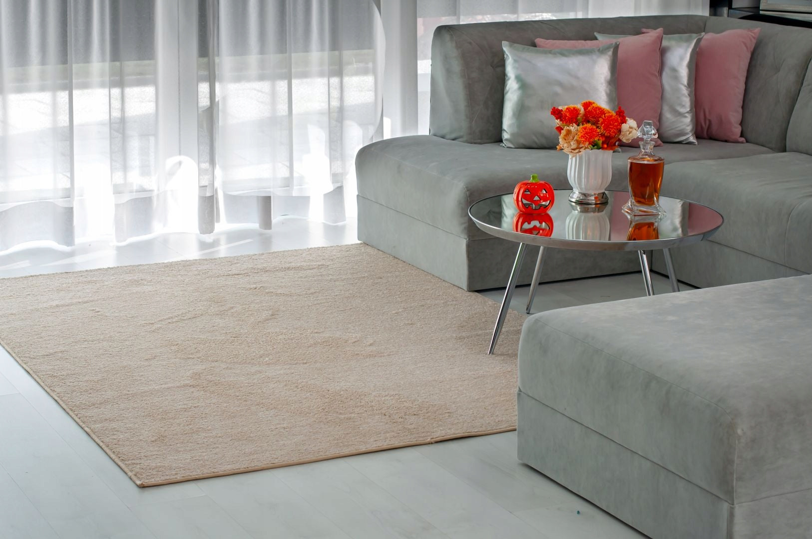CARPET MAT SHAGGY TRIMMED HAIRY 50x50cm LIVING ROOM SOFT MODERN DESIGNS Packaging status original