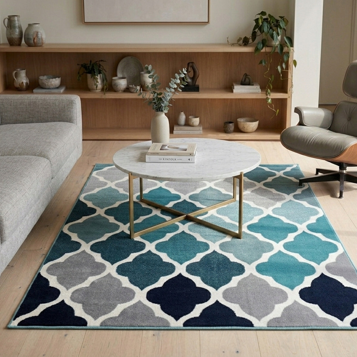CARPET MOROCCAN CLOVER 160X230 CM NEW IDEA 2942AN13 TURQUOISE ACCENT Brand Sindbad