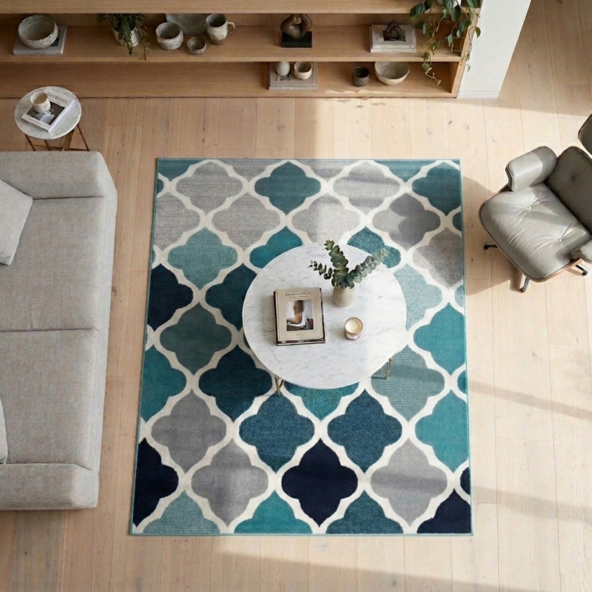 CARPET MOROCCAN CLOVER 160X230 CM NEW IDEA 2942AN13 TURQUOISE ACCENT Length 230 cm