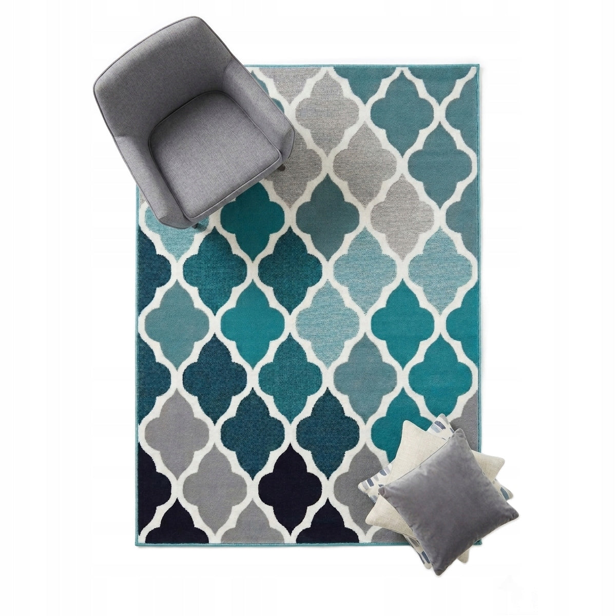 CARPET MOROCCAN CLOVER 160X230 CM NEW IDEA 2942AN13 TURQUOISE ACCENT