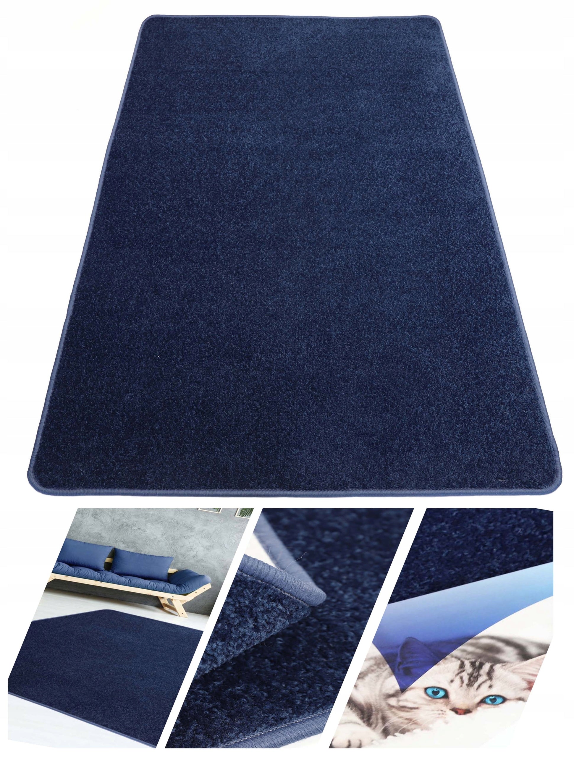 CARPET NAVY BLUE SINGLE COLOR CUSTOMIZED FOR LIVING ROOM DIAMOND 100x150cm