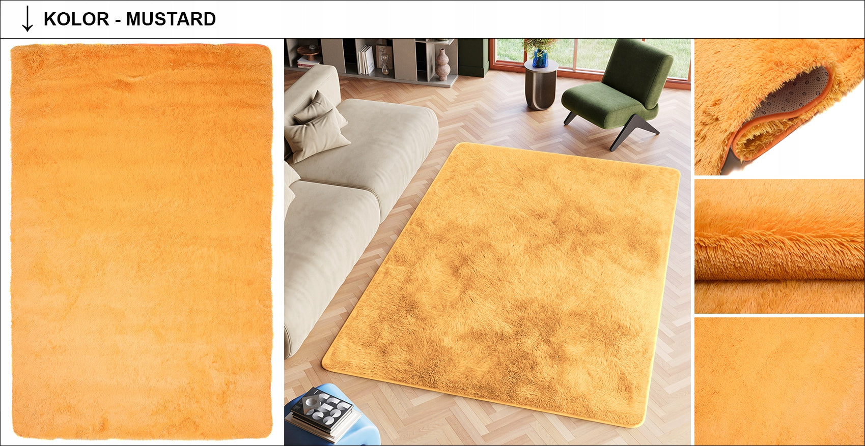 CARPET PLUSH 140x200 FLUFFY FUR SOFT NICE THICK HIGH FASHIONABLE Brand Dywany Chemex