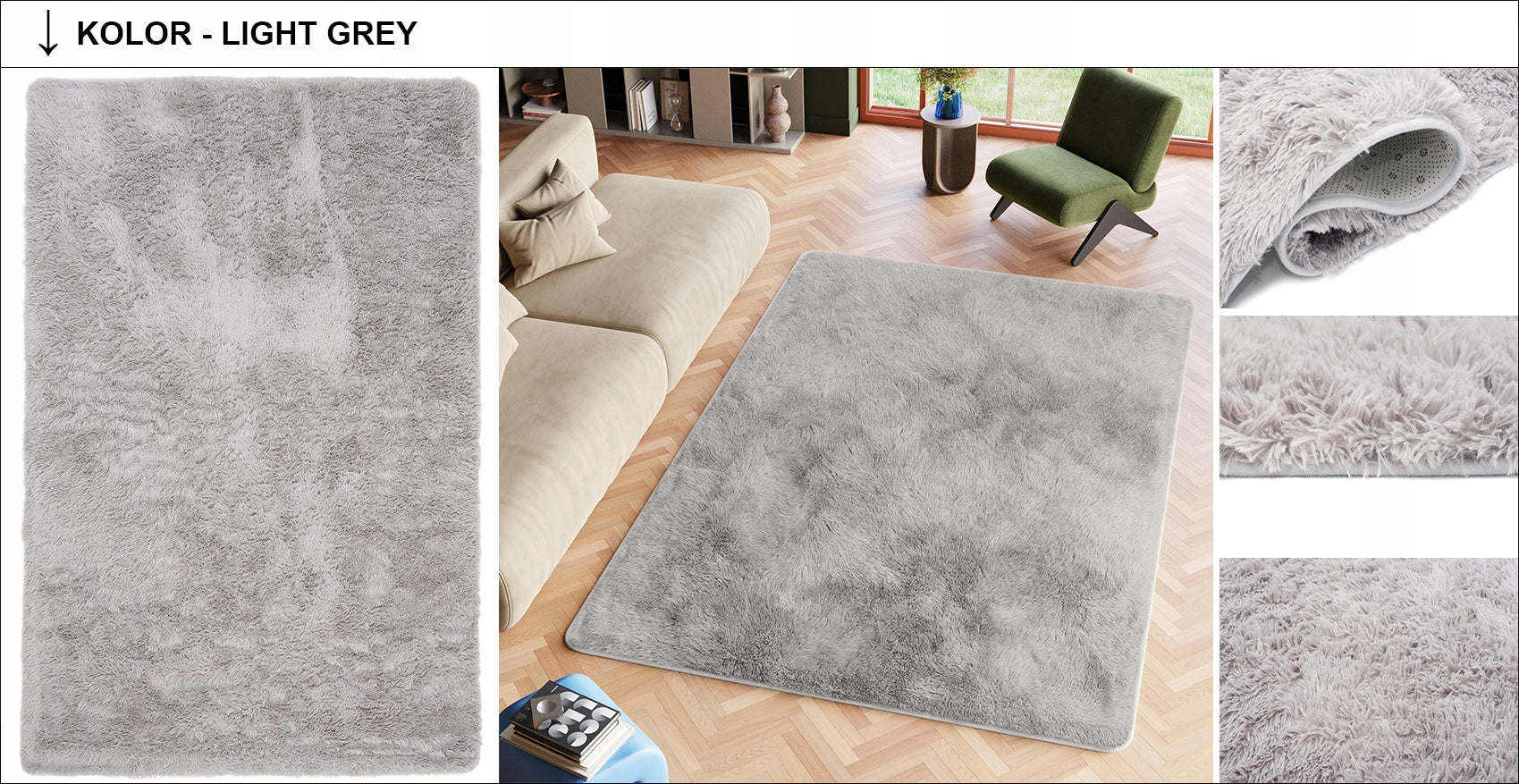 CARPET PLUSH 140x200 FLUFFY FUR SOFT NICE THICK HIGH FASHIONABLE Manufacturer code DYWAN PLUSZOWY PUSZYSTY MIĘKKI GRUBY 35mm